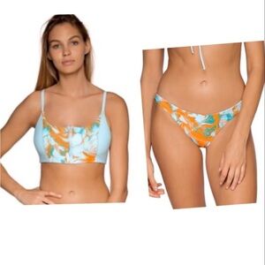 Swim Systems Coastal Cove Sivan Crop top & reversible Drew bottom bikini‎ size S